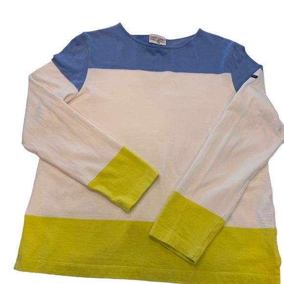 SAINT JAMES Women’s Long Sleeve Color block Top 100% Cotton Size US 6 - Picture 2 of 11